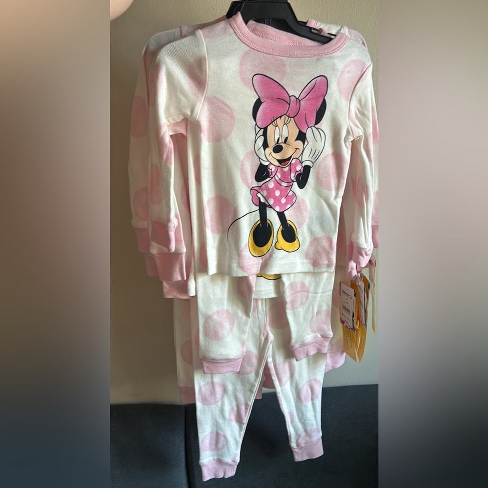 Disney Minnie Mouse Pink and White Pajama Set